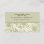 セージグリーンサンフラワーズフローラ名刺 名刺 (裏面)