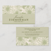 セージグリーンサンフラワーズフローラ名刺 名刺 (正面/裏面)