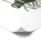 セージグリーンシダプリントno. 10植物壁芸術 ポスター (角)