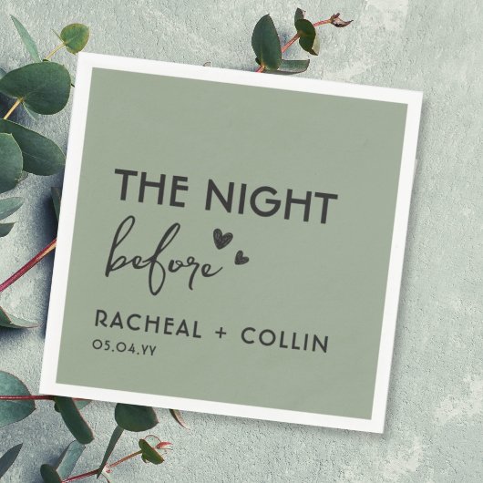 セージグリーンシックシンプルリハーサルモダンディナー スタンダードカクテルナプキン