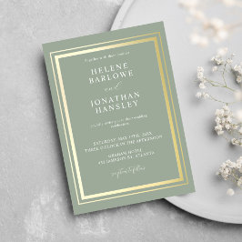 セージグリーンシックモダンミニマリストエレガントな結婚式 招待状
