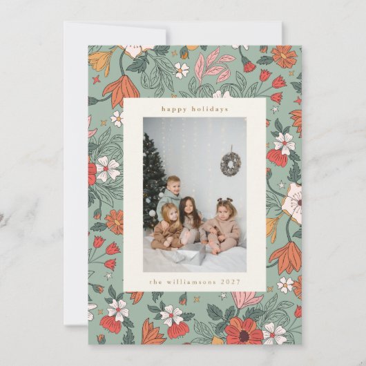 セージグリーンシック植物体カスタムの垂直方向の写真 シーズンカード (正面)