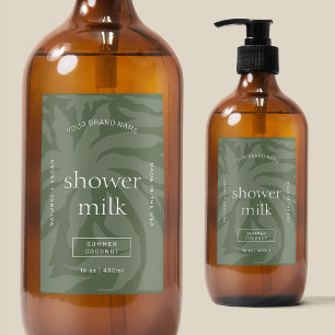 セージグリーンシック長方形プロダクト防水ラベル フードラベル