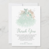 セージグリーンシルバーキンセアニラドレスミクリン サンキューカード (正面)