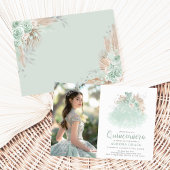 セージグリーンシルバークインセアニラプリンセスドレスフォト 招待状