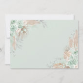 セージグリーンシルバークインセアニラプリンセスドレスフォト 招待状 (裏面)