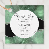 セージグリーンシルバーグリッターマーブルサンキューユー フェイバータグ (正面)