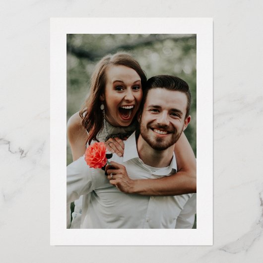 セージグリーンシルバーリースモノグラム結婚ズ 箔招待状 (裏面)