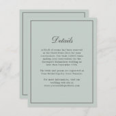 セージグリーンシンプルエレガントウェディング情報詳細 エンクロージャーカード (正面/裏面)