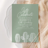 セージグリーンシンプルサボテン 招待状