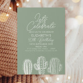 セージグリーンシンプルサボテン 招待状