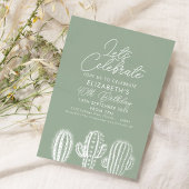 セージグリーンシンプルサボテン 招待状