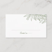 セージグリーンシンプルハンドドロッドボタニカルフラット プレイスカード (正面)