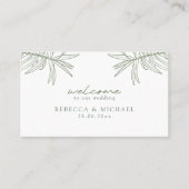 セージグリーンシンプルハンドドロッドボタニカルフラット プレイスカード (正面)