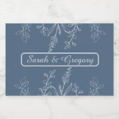 セージグリーンシンプルボホフローラ スパークリングワインラベル (シングルラベル)