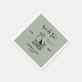 セージグリーンシンプルミニマリストドッグキャットペット結婚ズ スタンダードカクテルナプキン (角)