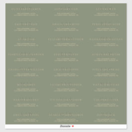 セージグリーンシンプル金ゴールドフォーマルズ結婚アドレス シール