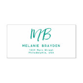 セージグリーンシンプル2モノグラムネーム差出人住所 セルフインキングスタンプ (デザイン)