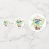 セージグリーンジェンダーが赤ちゃん動物サファリを明らかにする コンフェッティ (裏面)