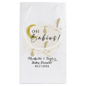 セージグリーンジェンダーが赤ちゃん動物サファリを明らかにする スモールペーパーバッグ (裏面)