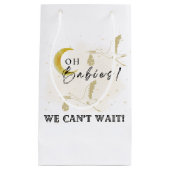 セージグリーンジェンダーが赤ちゃん動物サファリを明らかにする スモールペーパーバッグ (正面)