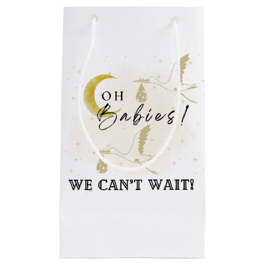 セージグリーンジェンダーが赤ちゃん動物サファリを明らかにする スモールペーパーバッグ (正面)