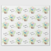 セージグリーンジェンダーが赤ちゃん動物サファリを明らかにする ラッピングペーパー (フラット)