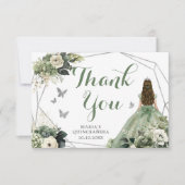 セージグリーンジオメトリックフローラプリンセスキンセアニラ サンキューカード (正面)