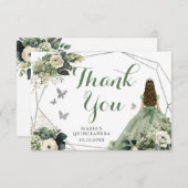 セージグリーンジオメトリックフローラプリンセスキンセアニラ サンキューカード (正面/裏面)