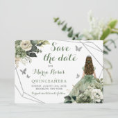 セージグリーンジオメトリックプリンセスクインセアニラフローラ 招待状 (スタンド正面)