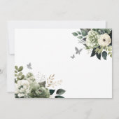 セージグリーンジオメトリックプリンセスクインセアニラフローラ 招待状 (裏面)