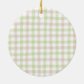 セージグリーンジンガムファームハウスクリスマスリース セラミックオーナメント (裏面)