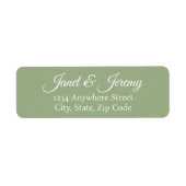 セージグリーンスタイル化された名結婚前の差出人住所 ラベル (正面)