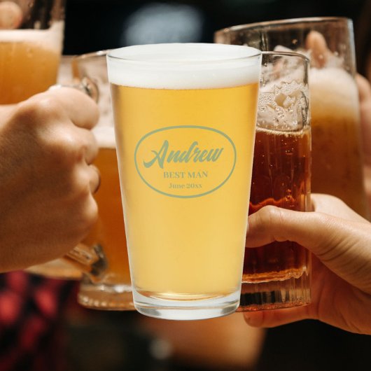 セージグリーンスタイル化された名結婚前の花婿介添人 タンブラーグラス