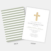 セージグリーンストライプズ宗教少年の確認 招待状