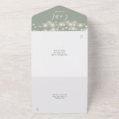 セージグリーンストリングライツメイスンジャーズ結婚ズ オールインワン招待状 (外側)