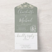 セージグリーンストリングライツメイスンジャーズ結婚ズ オールインワン招待状 (内側)