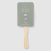 セージグリーンスペシャル日付結婚式 プログラム ハンドファン (正面)