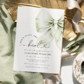 セージグリーンタイイングザノットブライダルシャワー 招待状