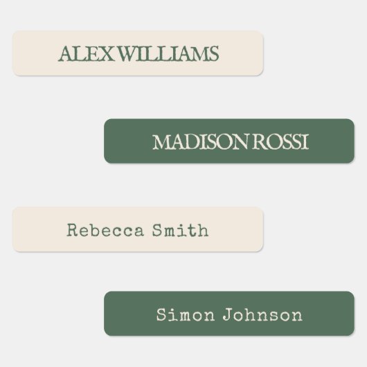 セージグリーンタイプライター |防水名ラベル ラベル (グループ)