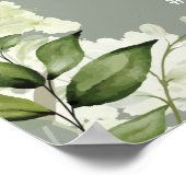 セージグリーンタイポグラフィ結婚のウェルカムサイン ポスター (角)