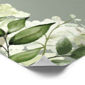 セージグリーンタイポグラフィ結婚のウェルカムサイン ポスター (角)