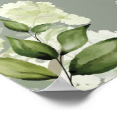 セージグリーンタイポグラフィ結婚のウェルカムサイン ポスター (角)