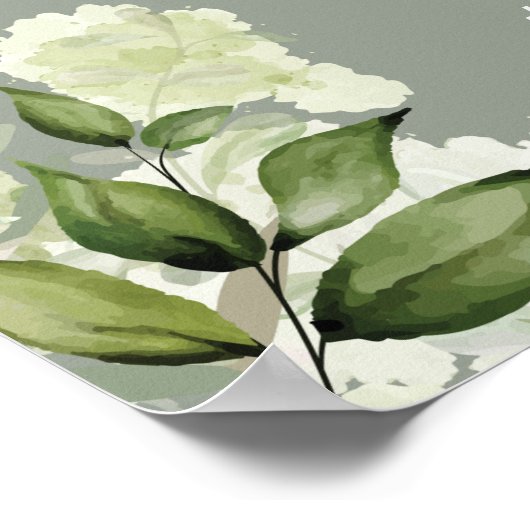 セージグリーンタイポグラフィ結婚のウェルカムサイン ポスター (角)