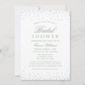 セージグリーンダイアモンズモダンラグジュアリーブライダルシャワー 招待状 (正面)