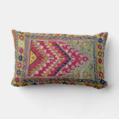 セージグリーンダスティバラオリエンタル祈りの言葉ラグデザイン ランバークッション (裏面)