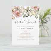 セージグリーンダスティピンクフローラブライダルシャワー 招待状 (スタンド正面)