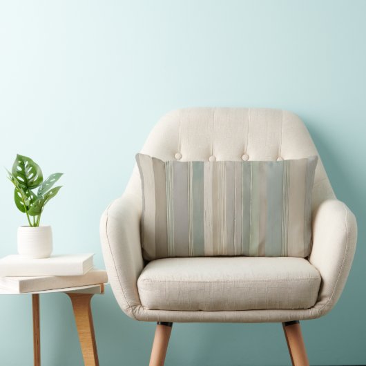 セージグリーンダスティブルータウペググレーファームハウスストライプ ランバークッション (椅子)