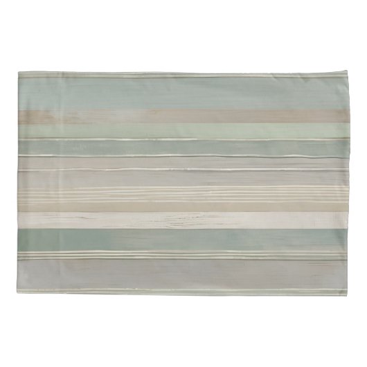 セージグリーンダスティブルータウペググレーファームハウスストライプ 枕カバー (裏面-左)