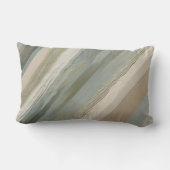 セージグリーンダスティブルーベージュクリームストライプ抽象芸術 ランバークッション (裏面)